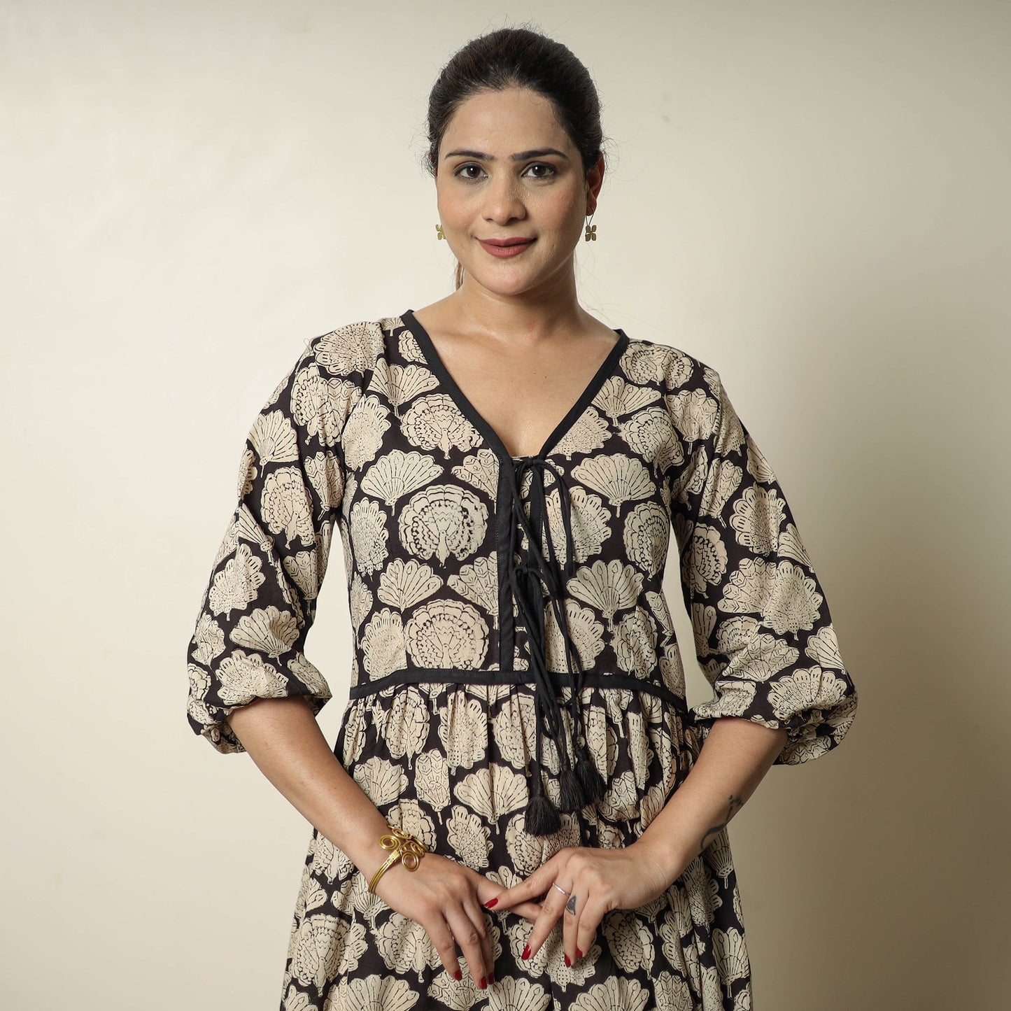 Buy Bagru Block Printed Cotton Flared Dress 16 Online at iTokri.com