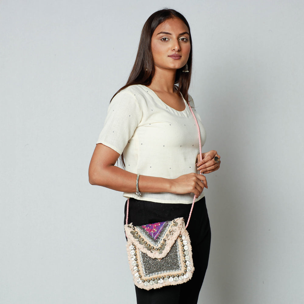 embroidery sling bag