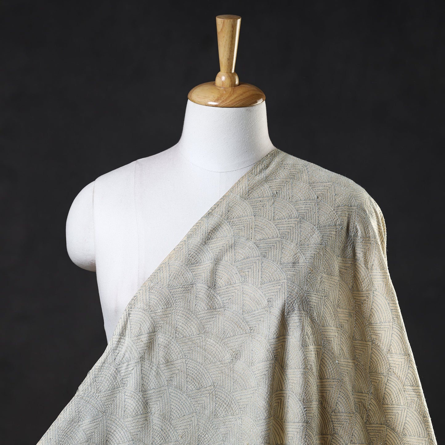 Bengal Kantha Work Pure Tussar Silk Handloom Fabric