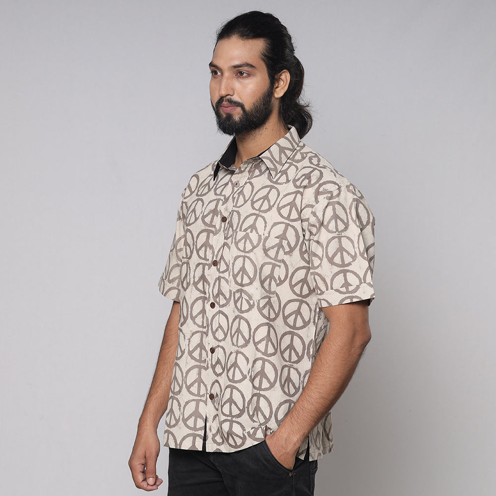 Buy Bindaas Block Printed Natural Dyed Cotton Men Half Sleeve Shirt Online at iTokri.com