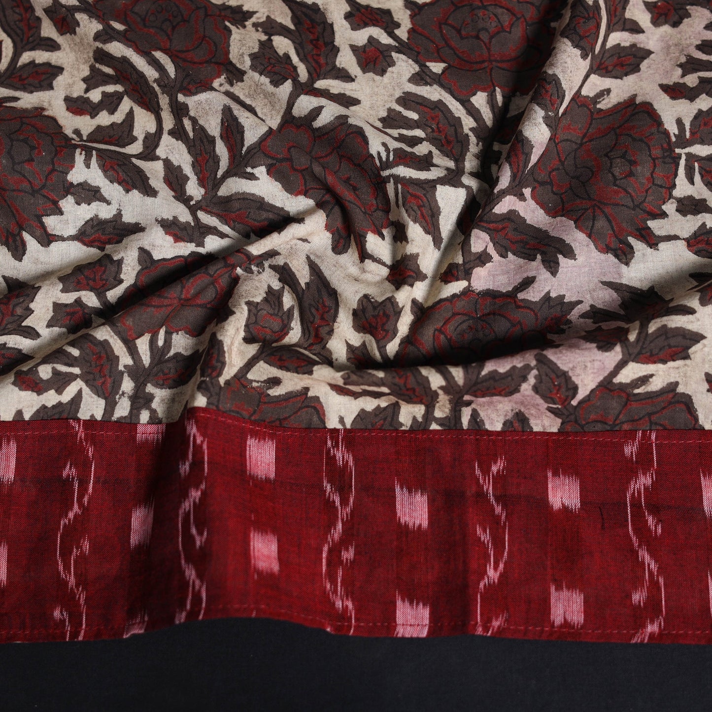 Block print cotton ajrakh blouse piece 04 - handcrafted