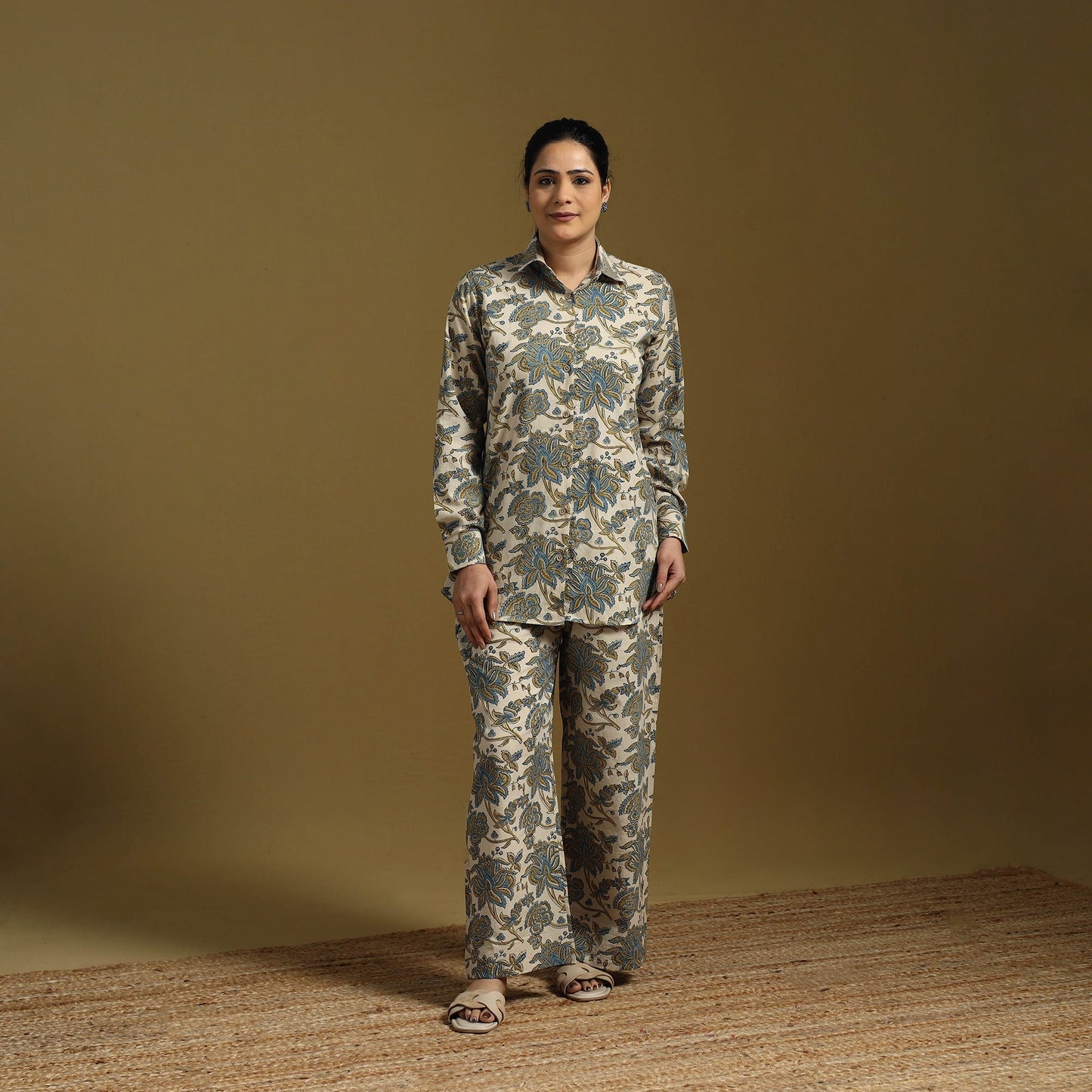Cotton natural dyed co-ord set 03 - handcrafted