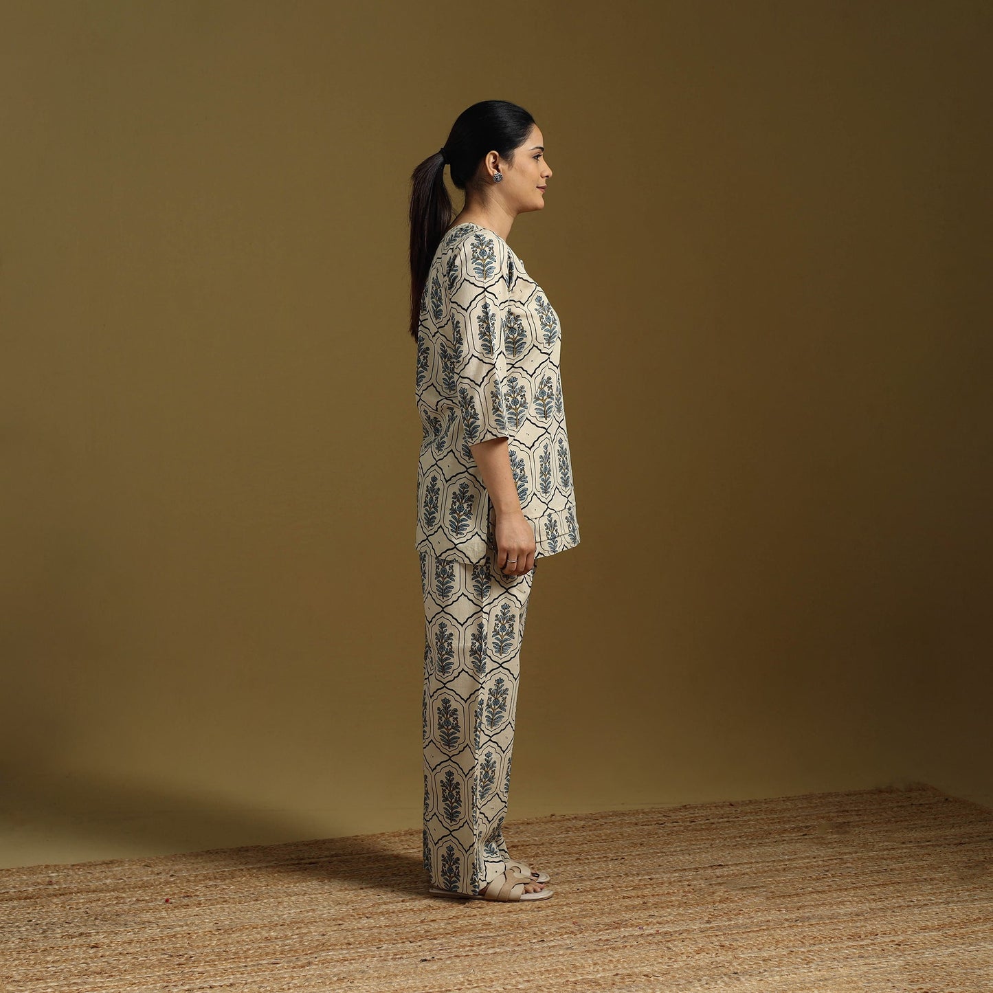 Cotton natural dyed co-ord set 06 - handcrafted