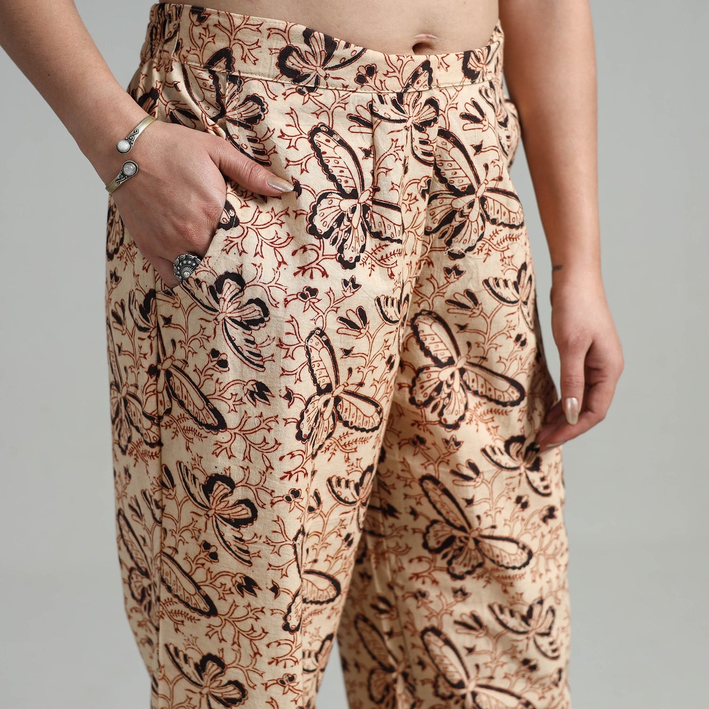 Block Printed Cotton Pedana Kalamkari Palazzo
