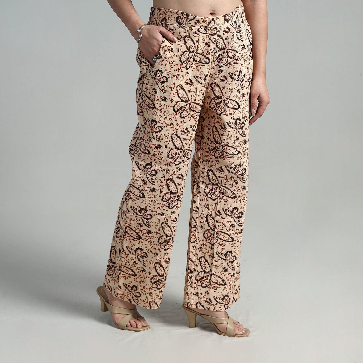 Block Printed Cotton Pedana Kalamkari Palazzo
