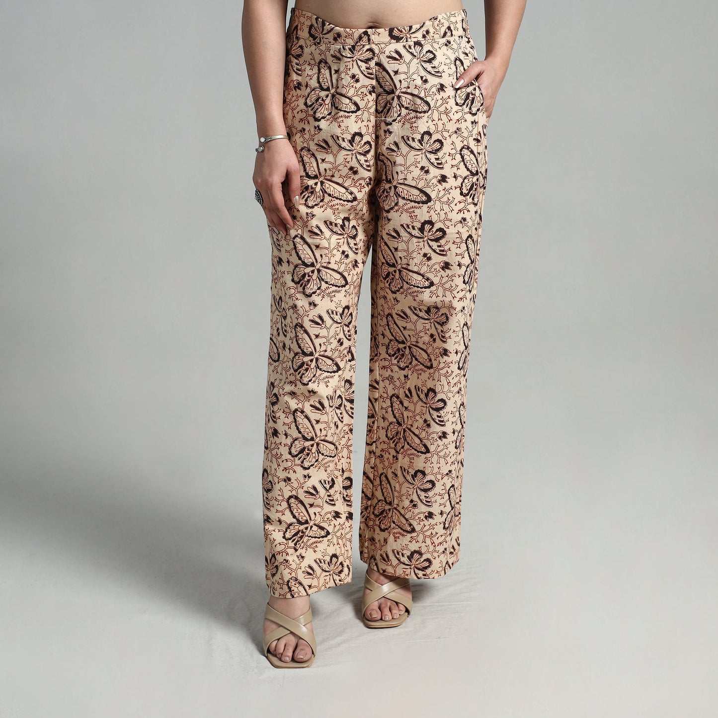 Block Printed Cotton Pedana Kalamkari Palazzo