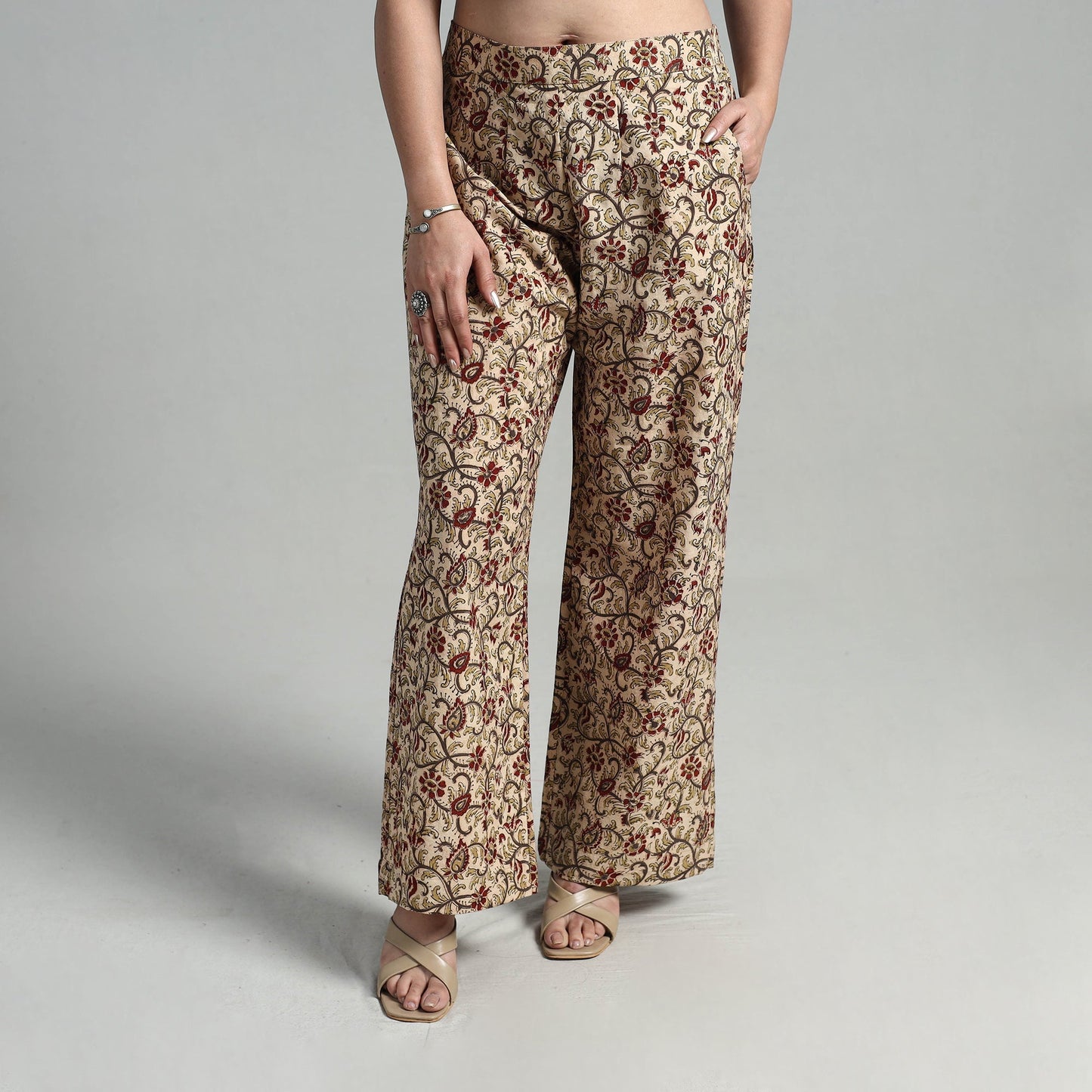 Block Printed Cotton Pedana Kalamkari Palazzo