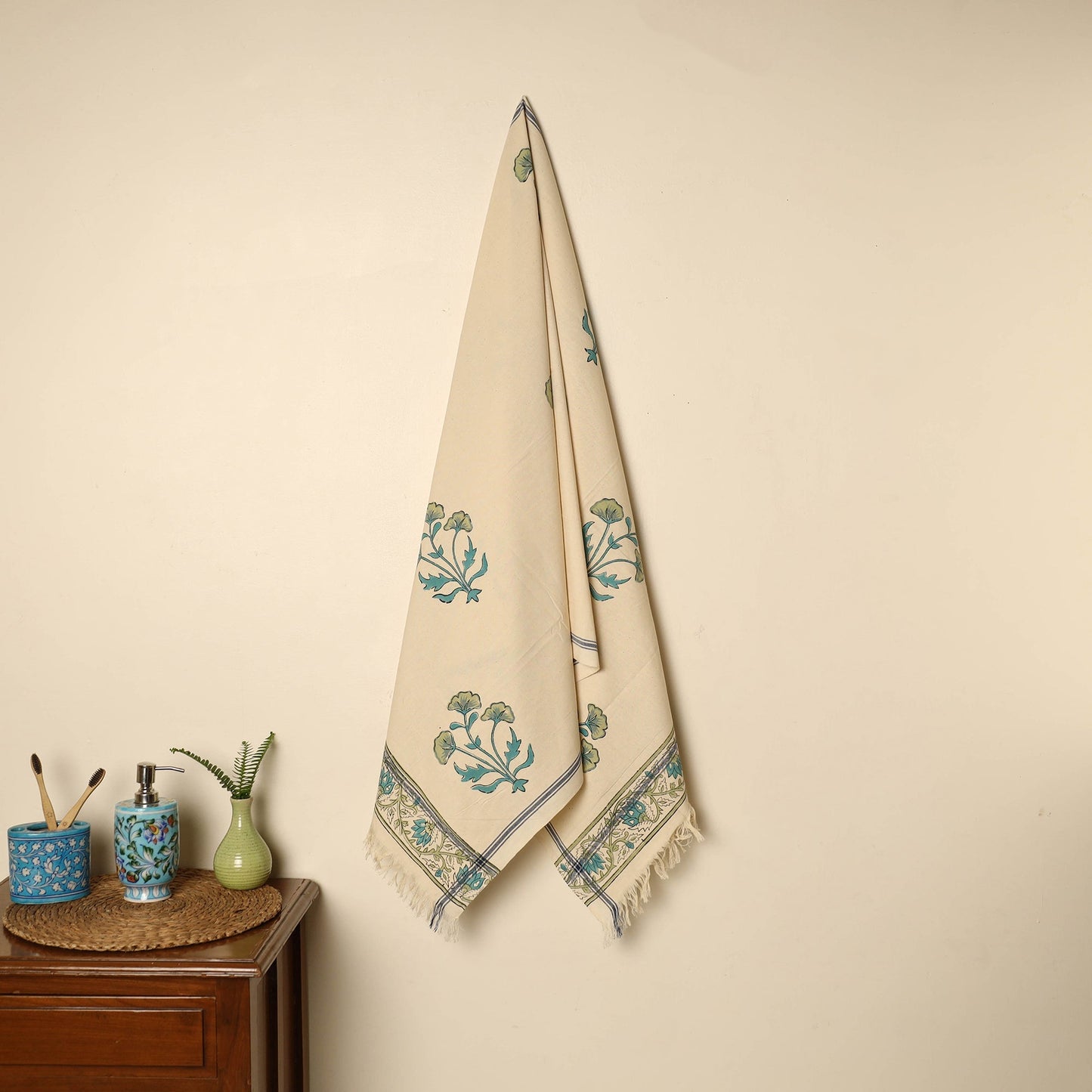 Block Printed Handloom Cotton Sanganeri Towel