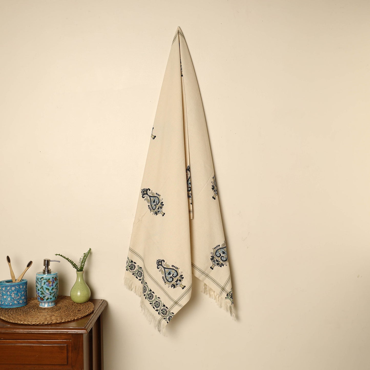 Block Printed Handloom Cotton Sanganeri Towel