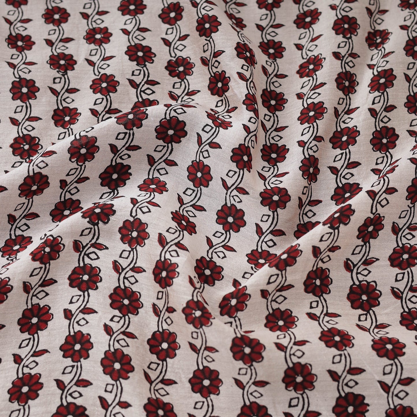 Buy Beige Chanderi Silk Bagh Print Fabric