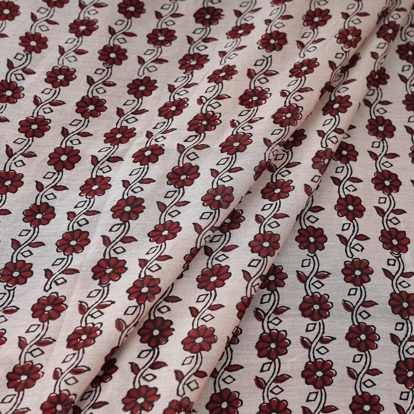 Buy Beige Chanderi Silk Bagh Print Fabric