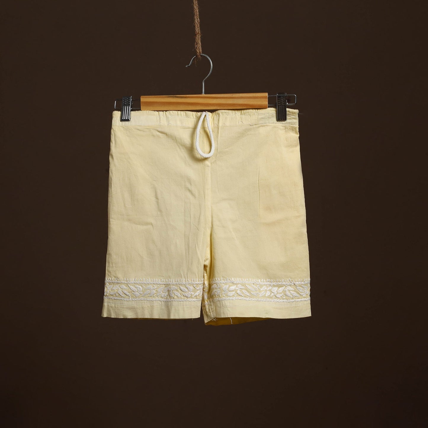 Buy Beige Cotton Hand Embroidery Chikankari Short