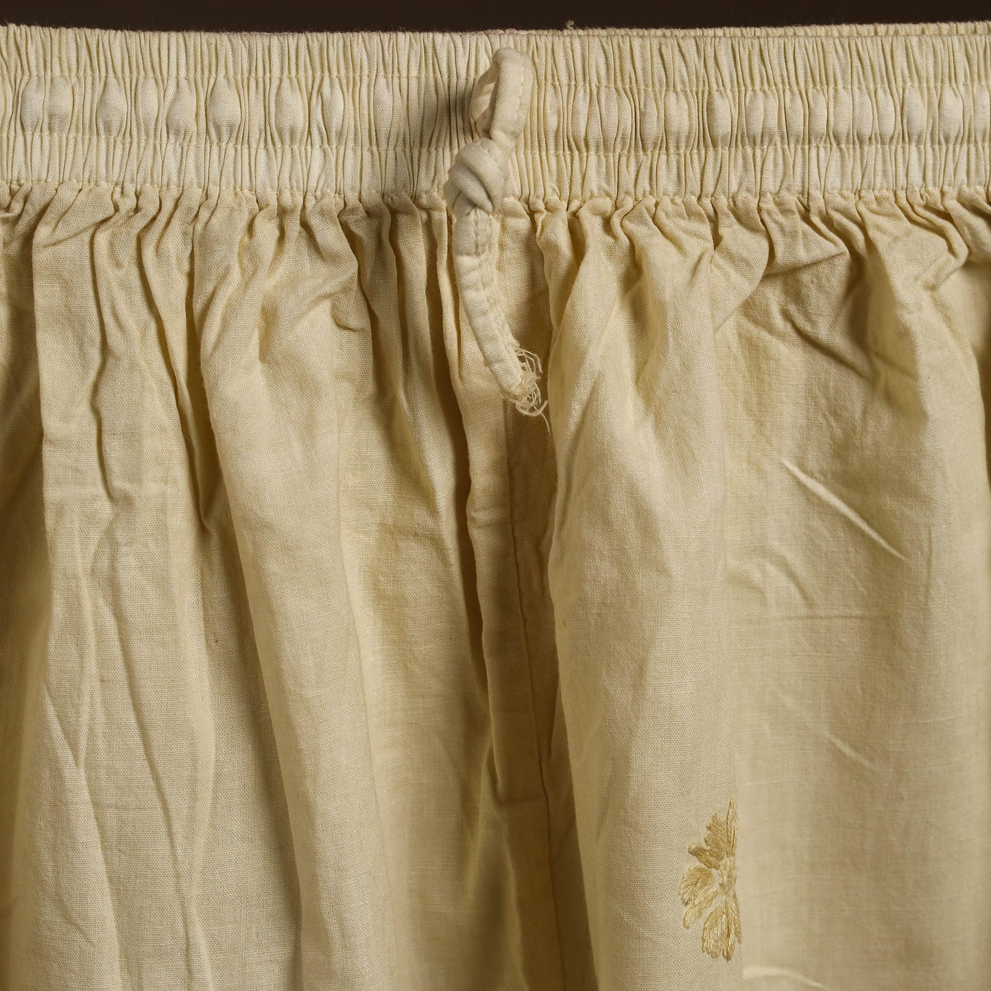 Buy Beige Cotton Hand Embroidery Chikankari Short