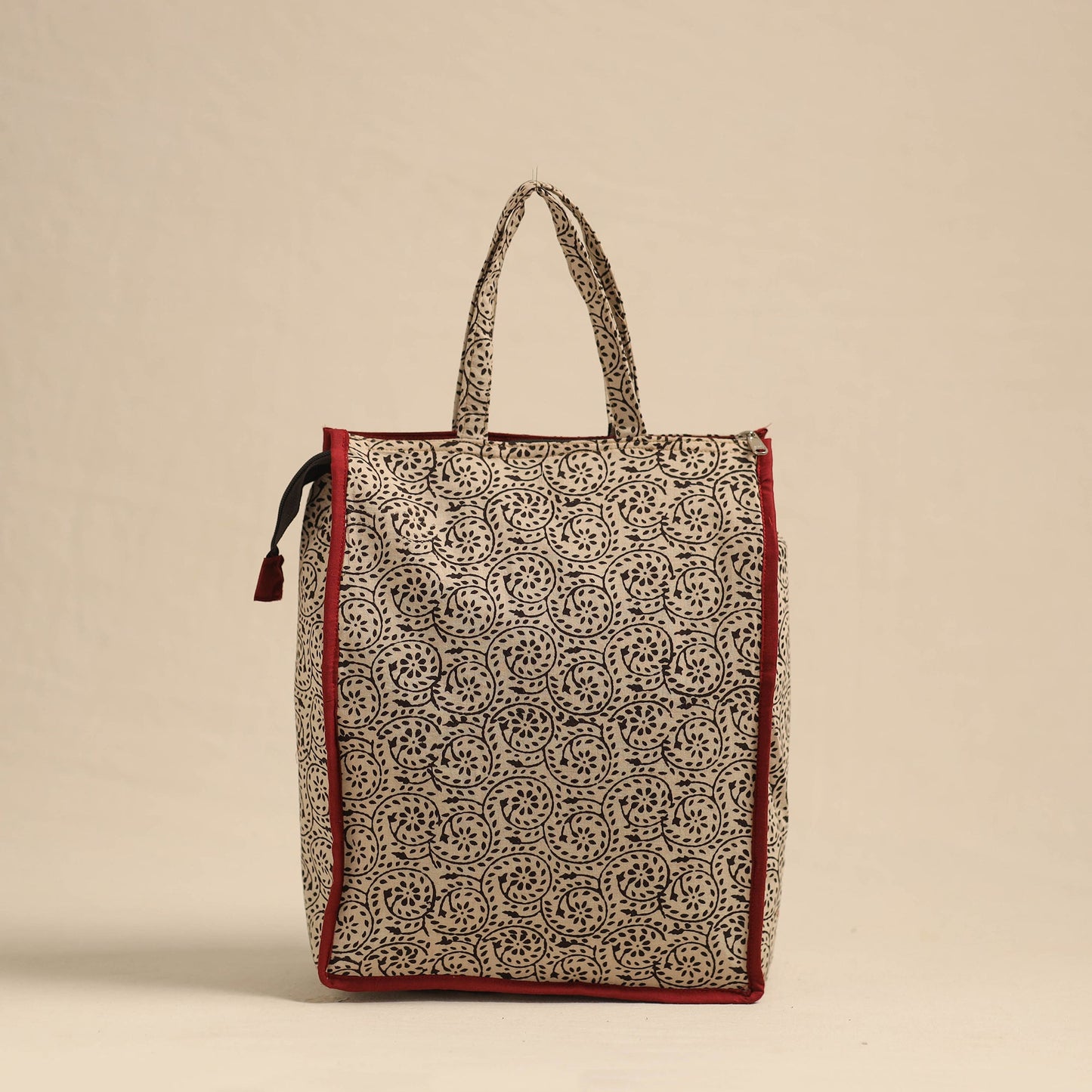 Beige Eco-Friendly Handmade Cotton Handbag for Women