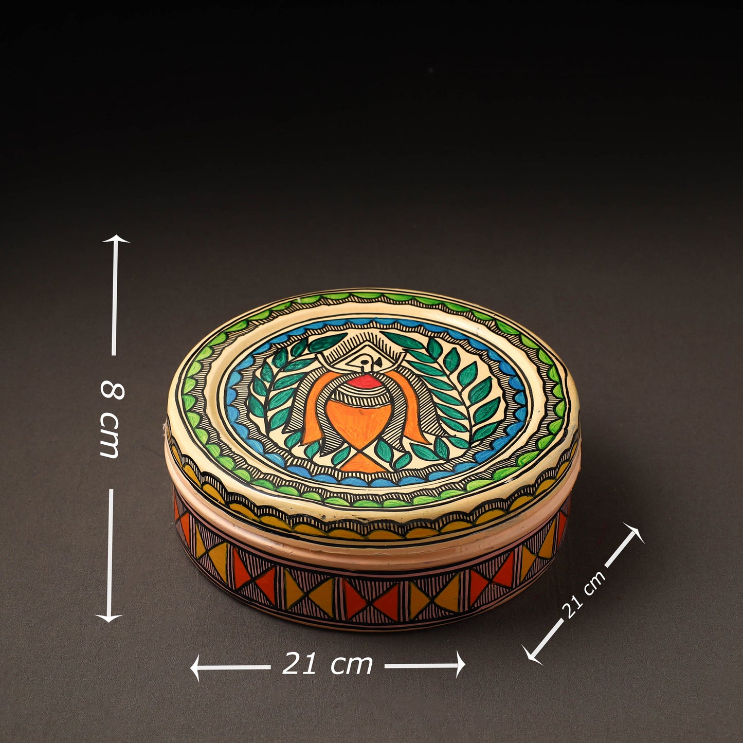 Godna Madhubani Handpainted Stainless Steel Casserole