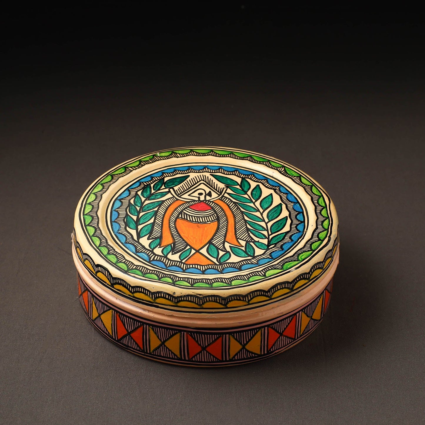 Godna Madhubani Handpainted Stainless Steel Casserole