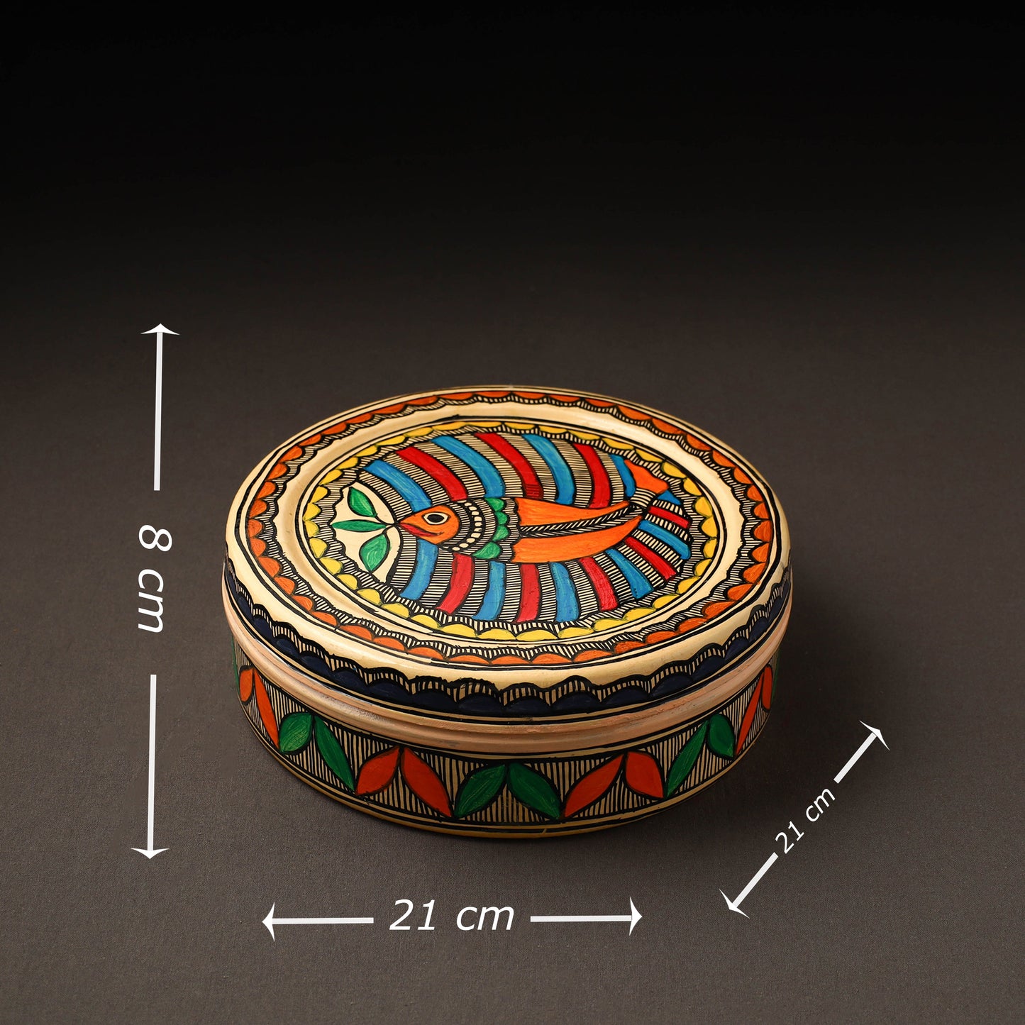 Godna Madhubani Handpainted Stainless Steel Casserole