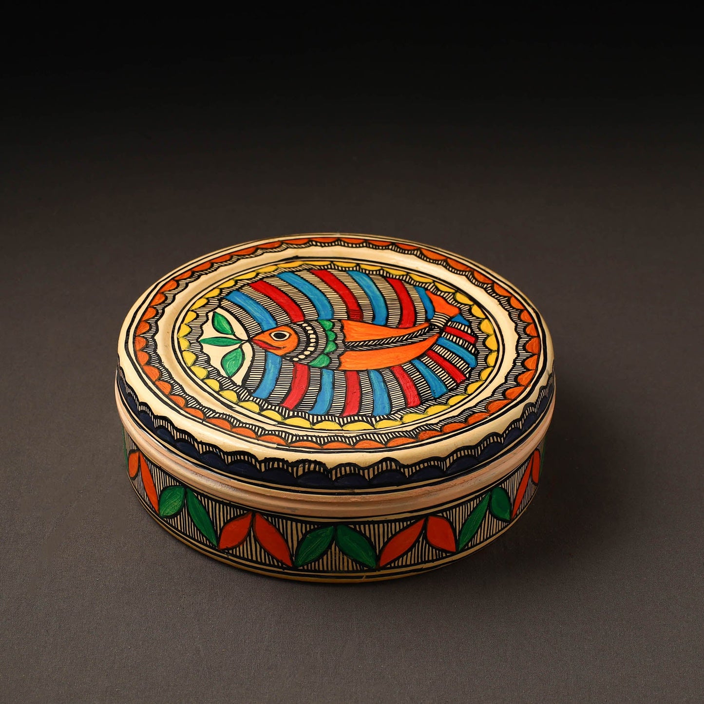 Godna Madhubani Handpainted Stainless Steel Casserole