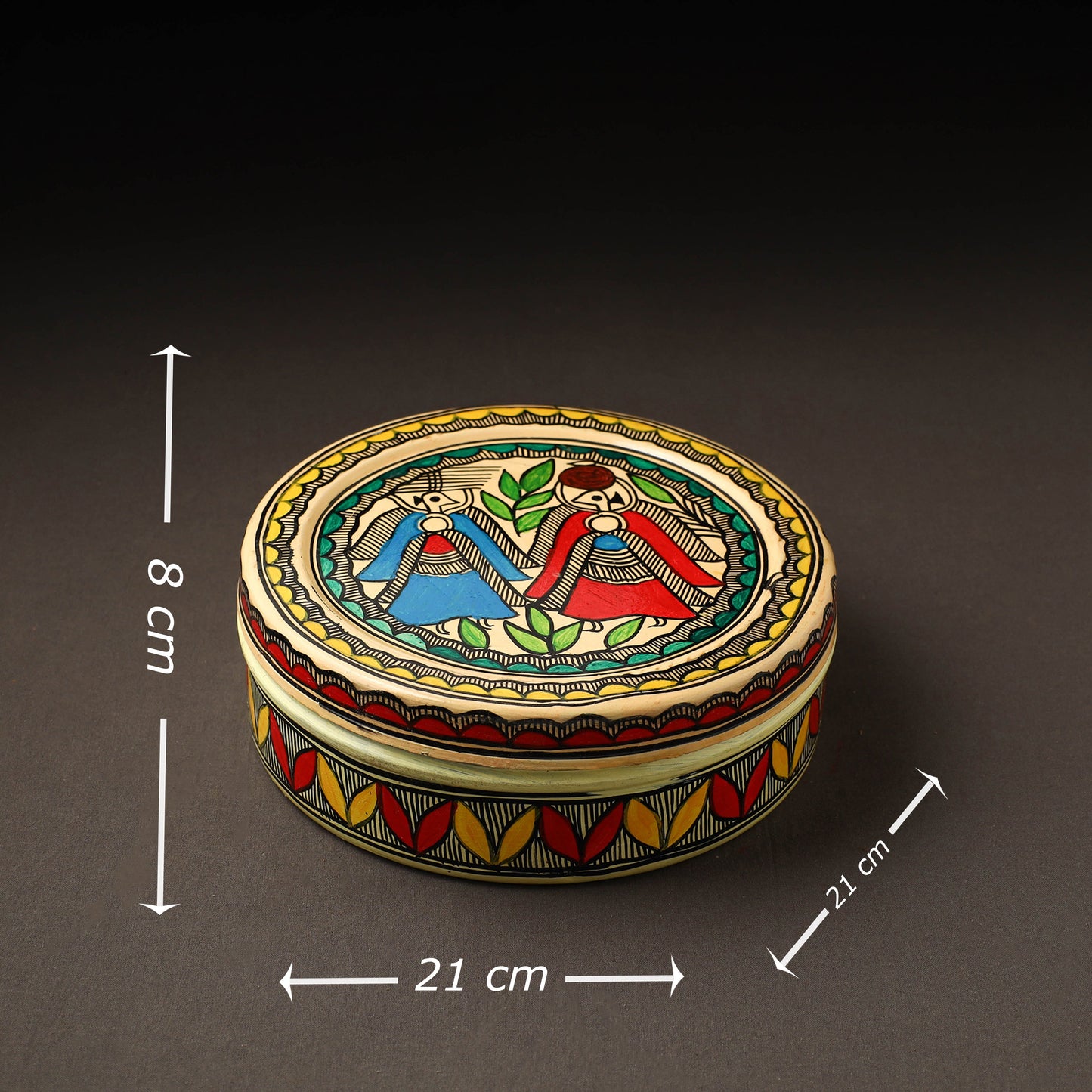 Godna Madhubani Handpainted Stainless Steel Casserole