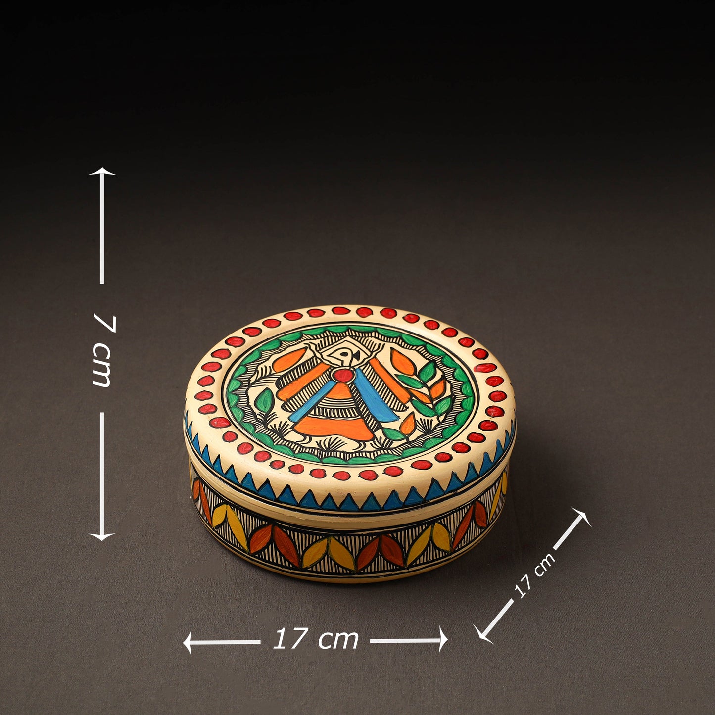 Godna Madhubani Handpainted Stainless Steel Casserole