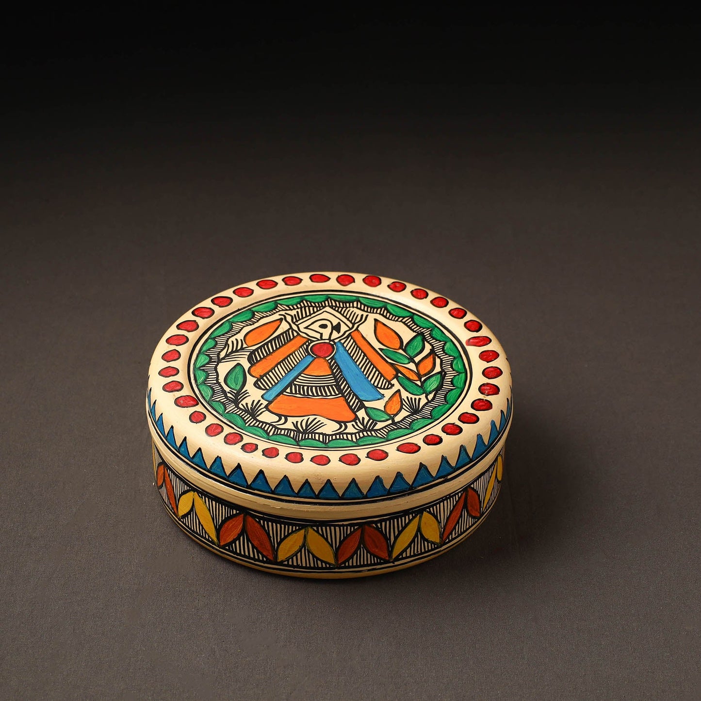 Godna Madhubani Handpainted Stainless Steel Casserole