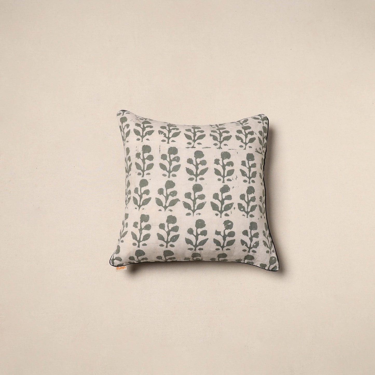 Beige - hand batik cotton cushion cover 25 - handcrafted