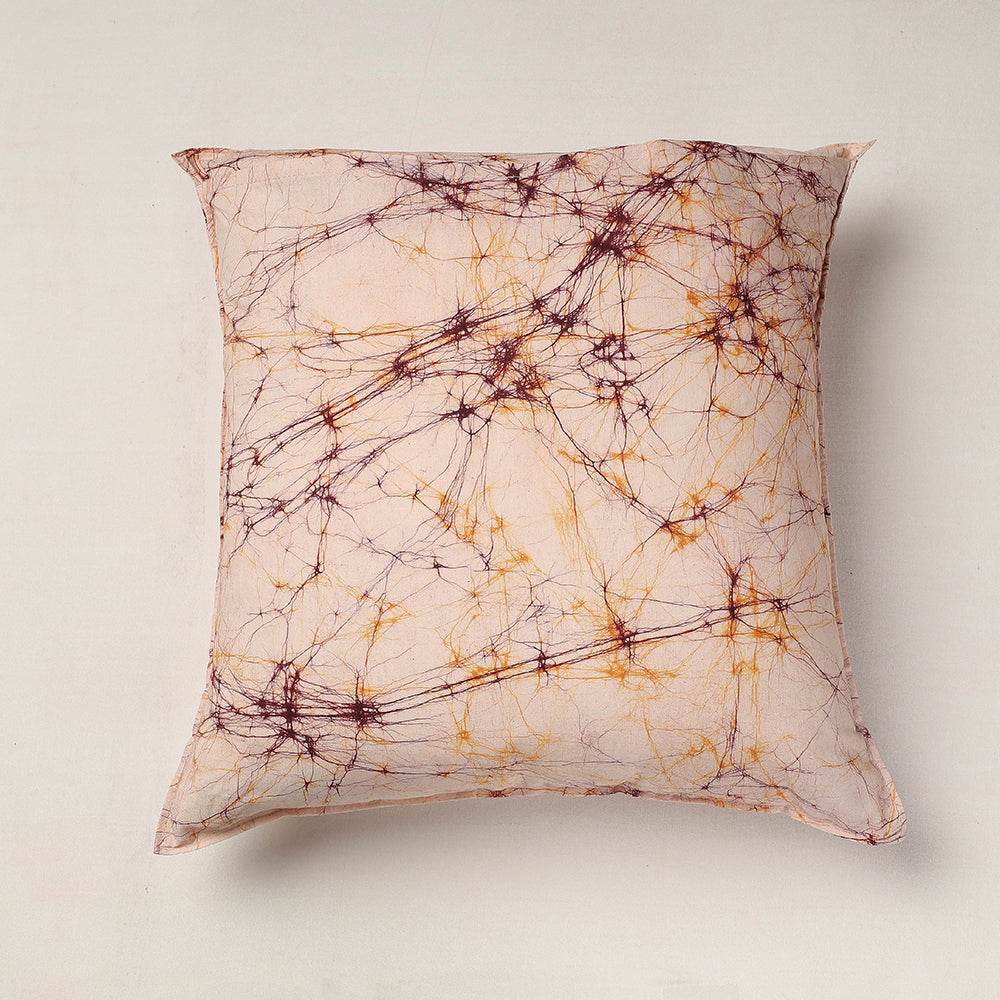 Beige Hand Batik Printed Cotton Cushion Cover