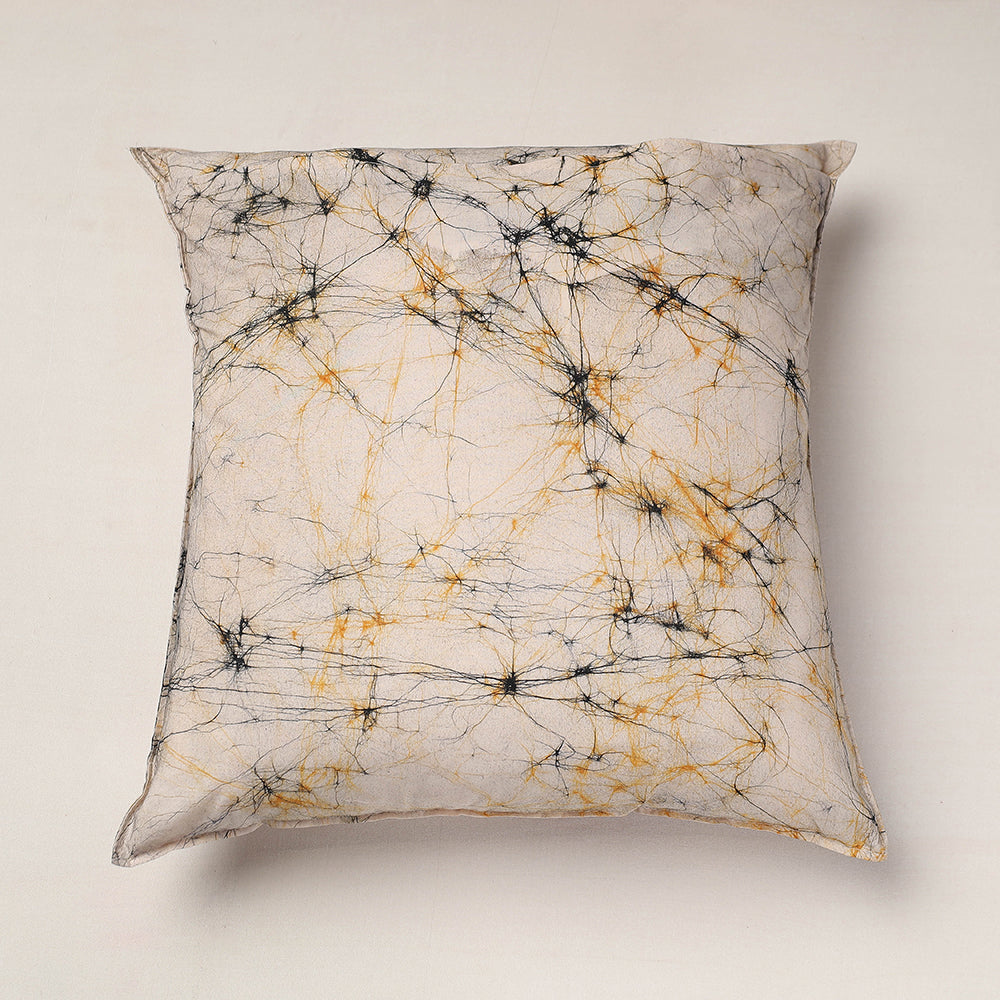 Beige Hand Batik Printed Cotton Cushion Cover