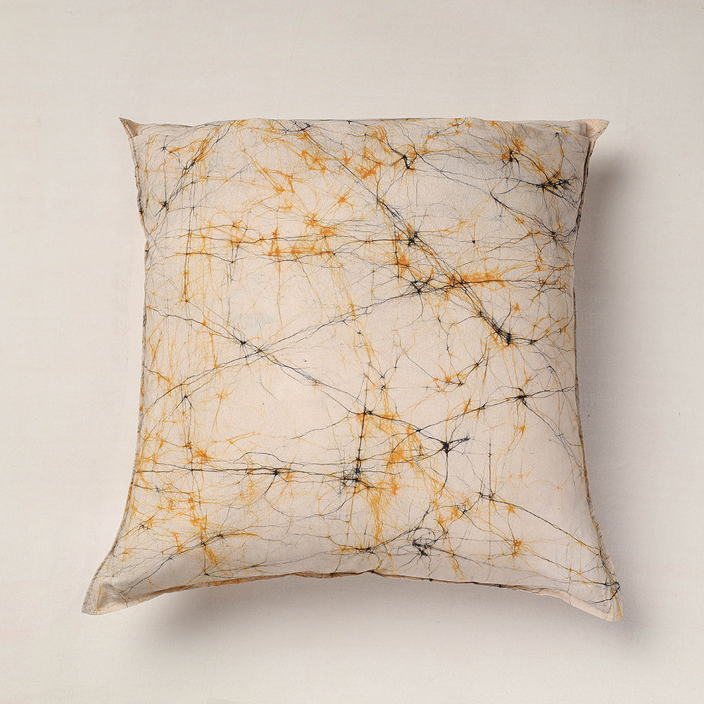 Beige Hand Batik Printed Cotton Cushion Cover