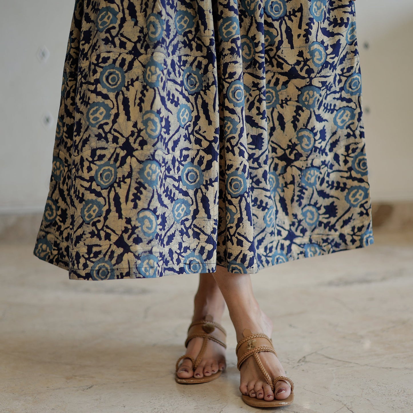 Buy Hand Batik Printed Cotton Flared Dress 02 Online l iTokri.com
