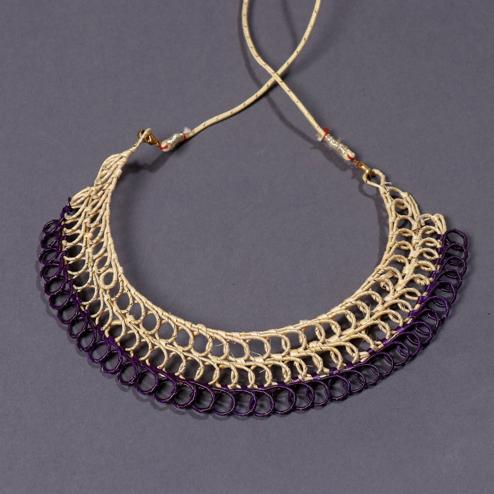 Hand Braided Natural Sikki Grass Necklace