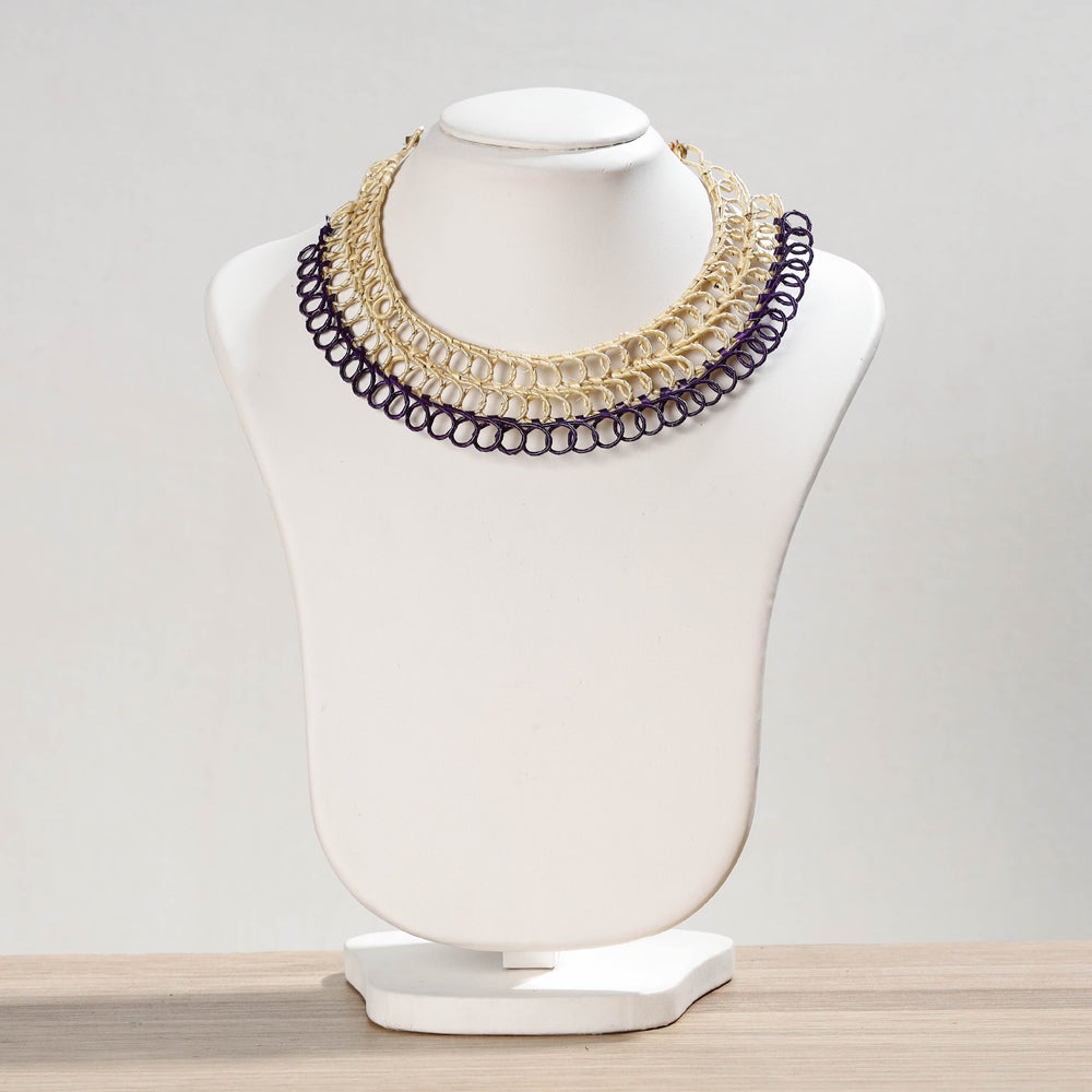 Hand Braided Natural Sikki Grass Necklace