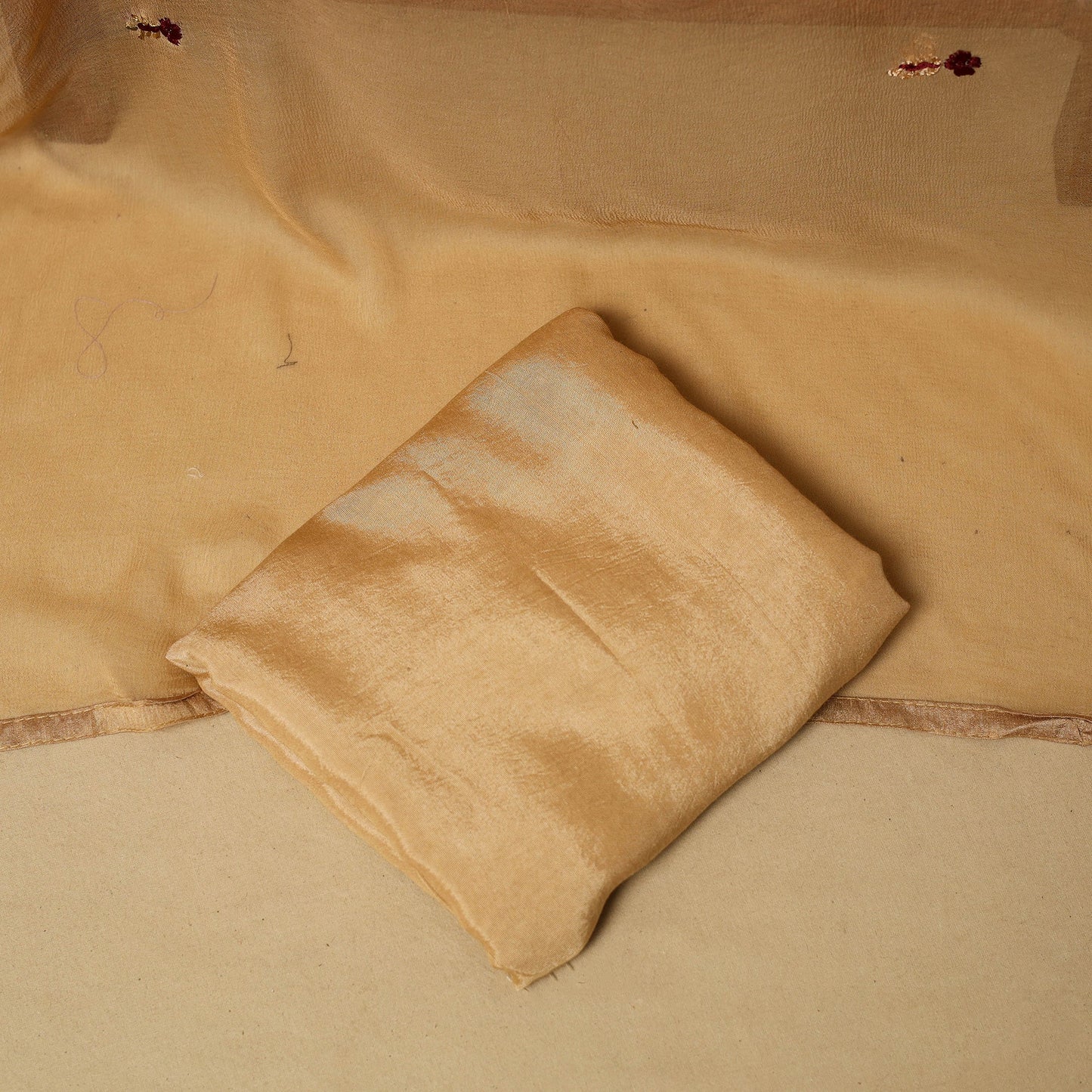 Hand embroidered muslin 3pc unstitched dress material 23