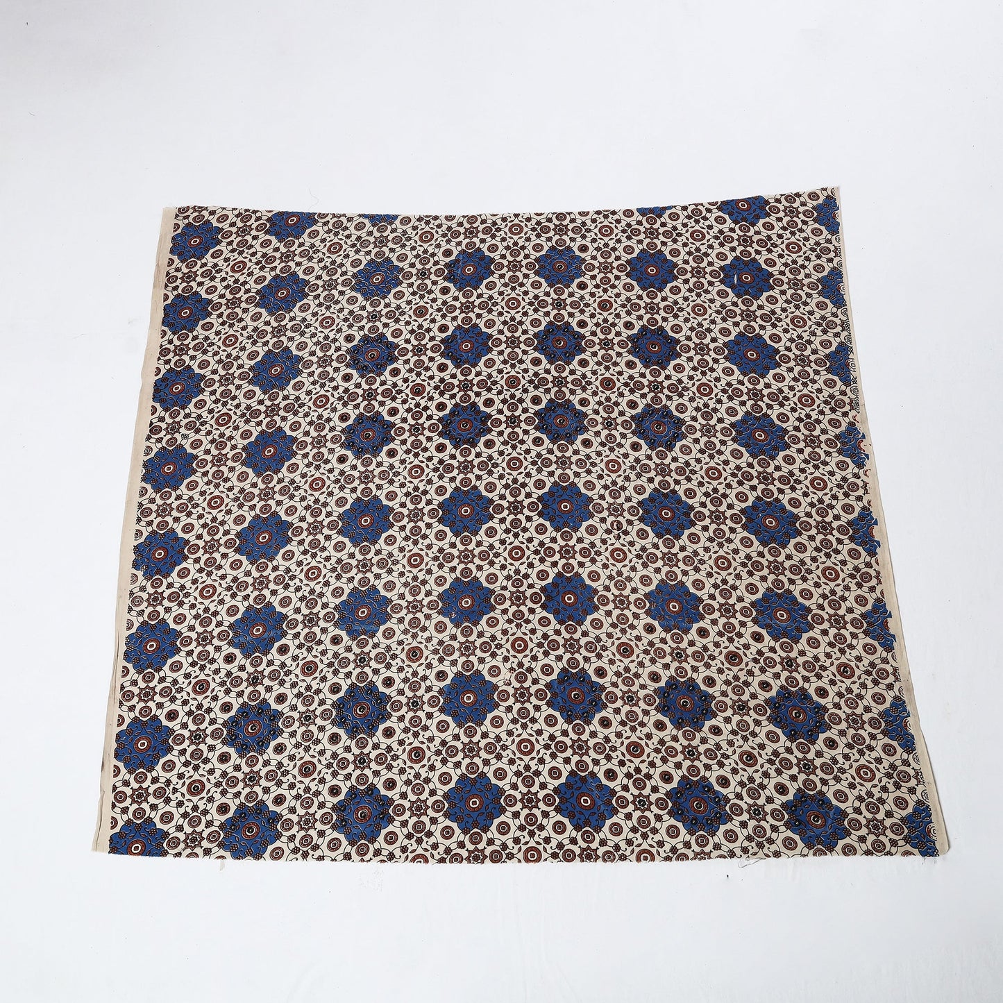 Hand Embroidery Ajrakh Cotton Blouse Piece