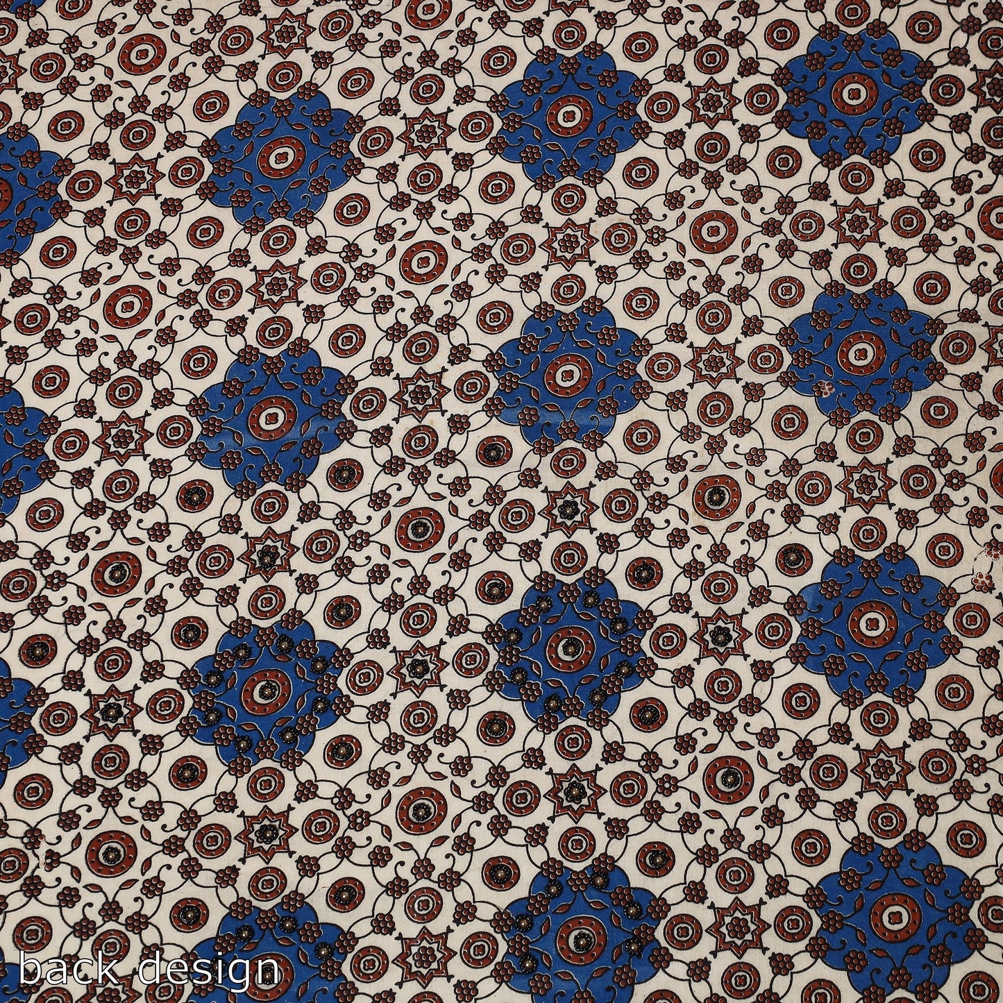 Hand Embroidery Ajrakh Cotton Blouse Piece