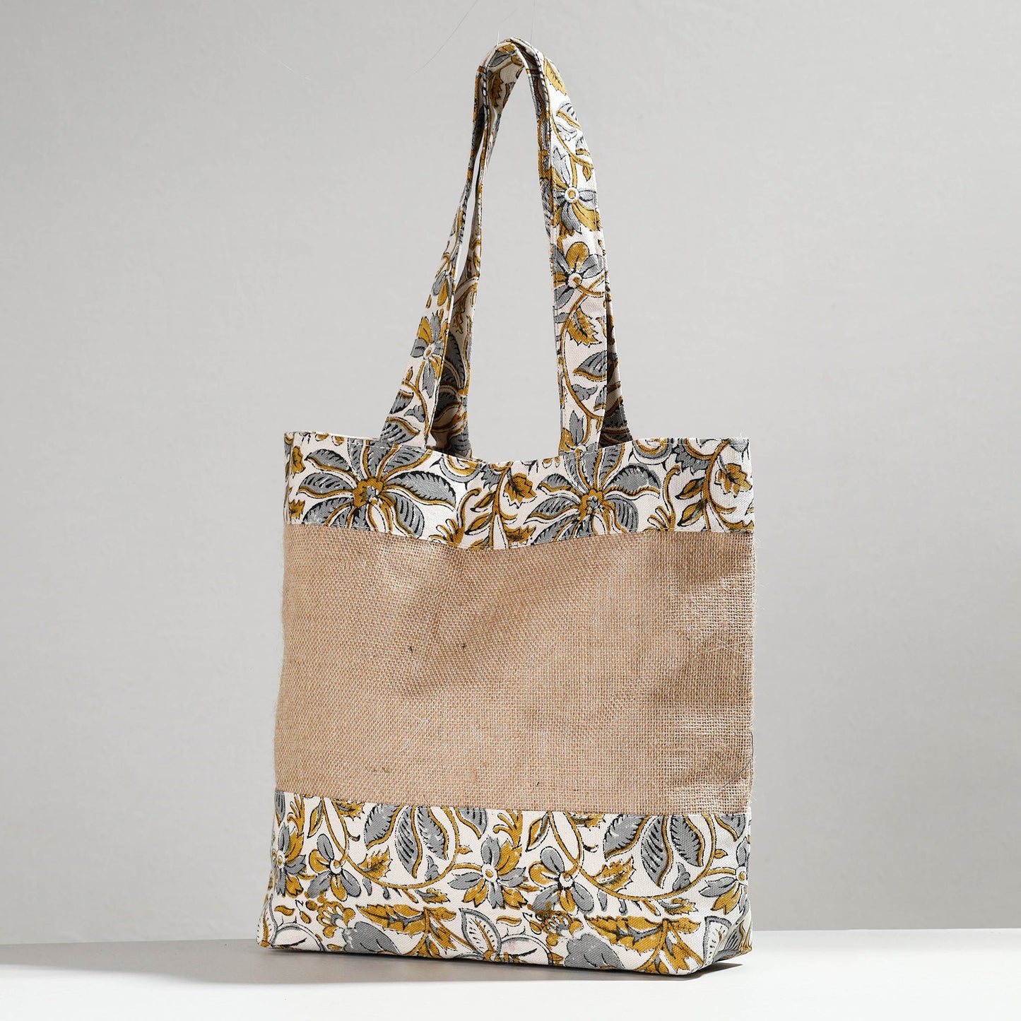 Hand Block Printed Jute Shoulder Bag