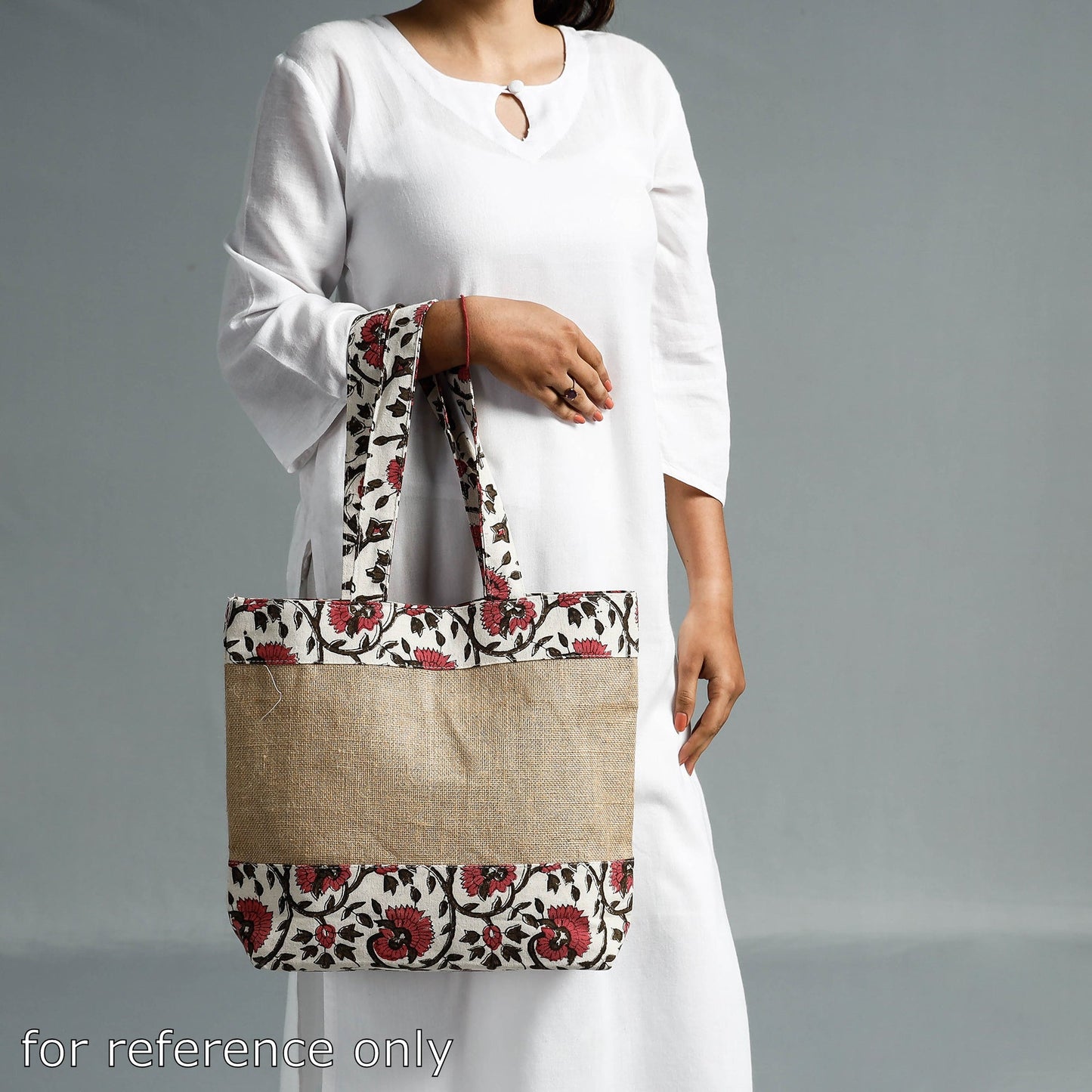 Hand Block Printed Jute Shoulder Bag