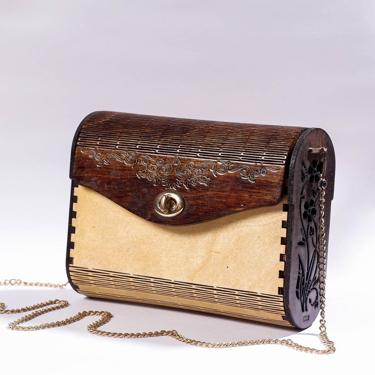 Handcrafted Birch Wooden Sling Bag