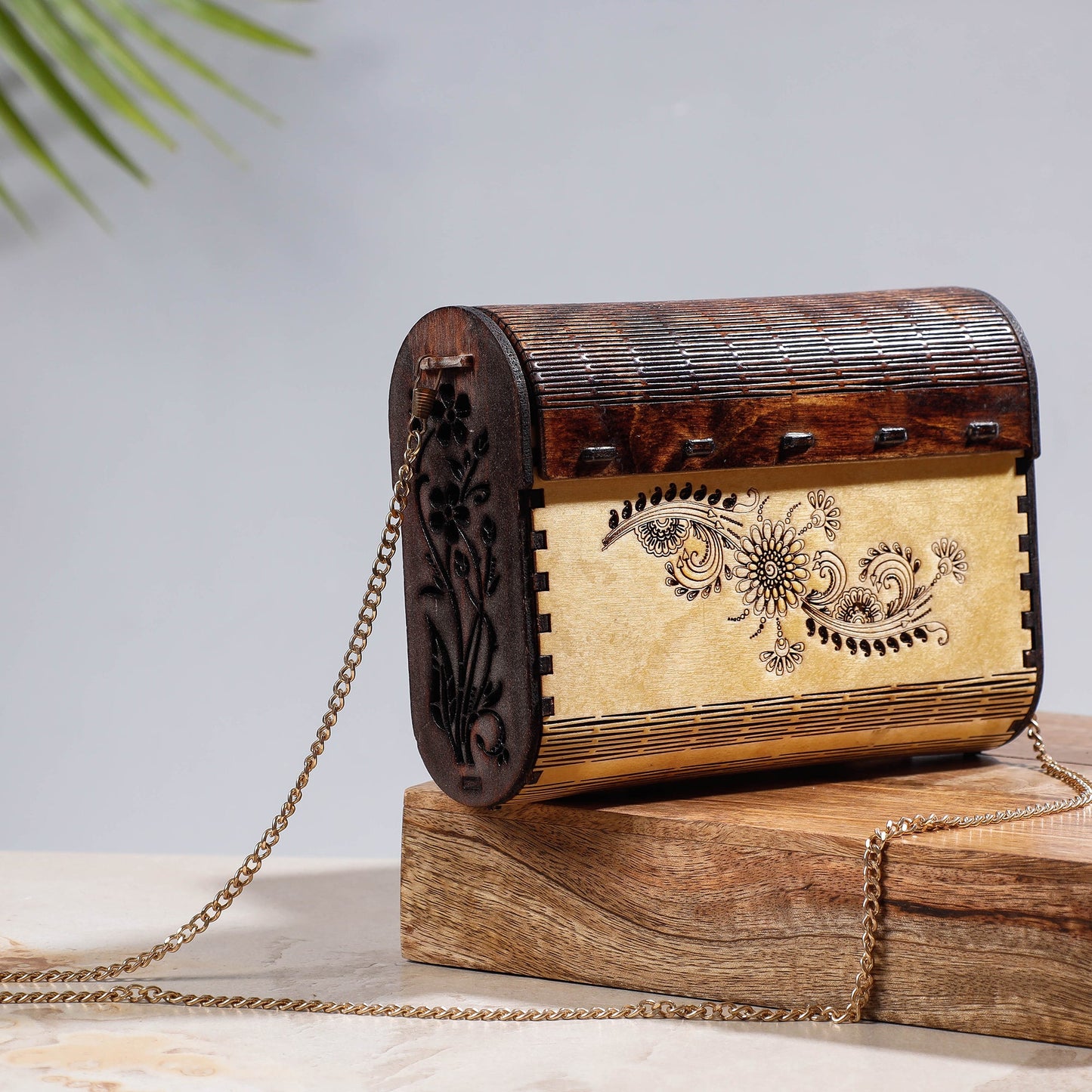 Handcrafted Birch Wooden Sling Bag