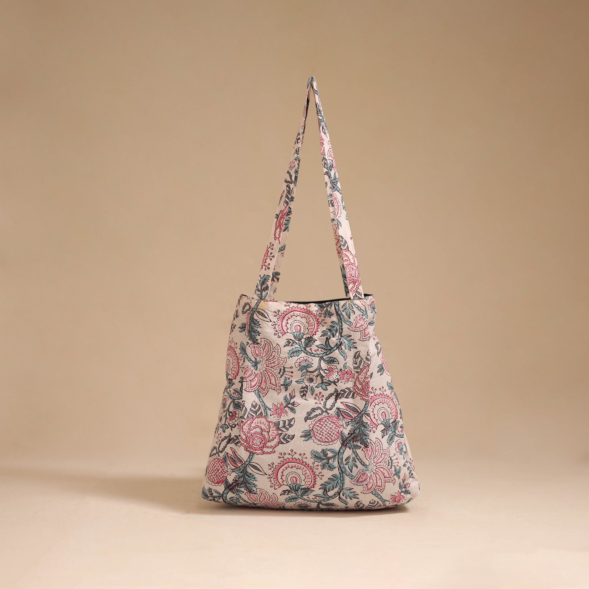 Beige - Handcrafted Fabric Jhola Bag 31