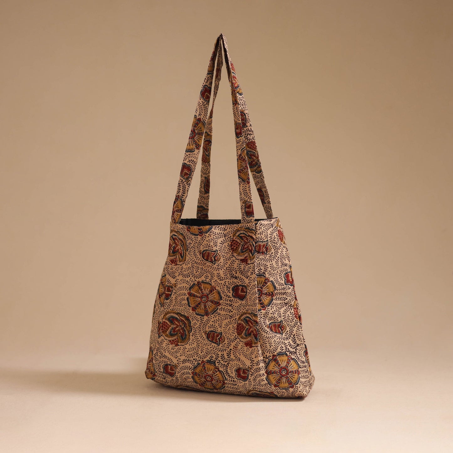 Beige - handcrafted cotton jhola bag 13