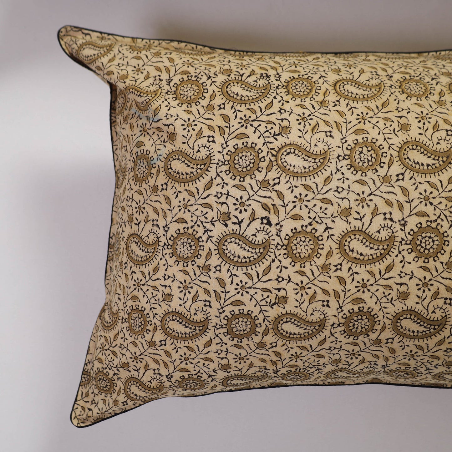 Beige Handcrafted Cotton Pillow Cover (Set of 2)