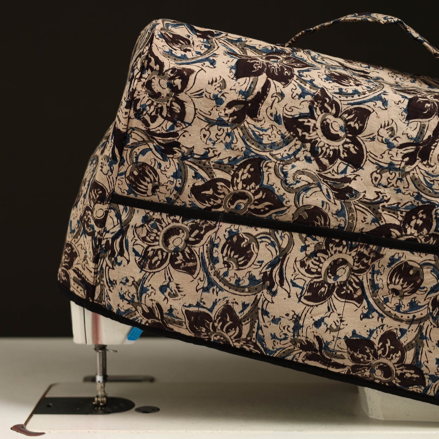 Handcrafted Cotton Beige Sewing Machine Cover