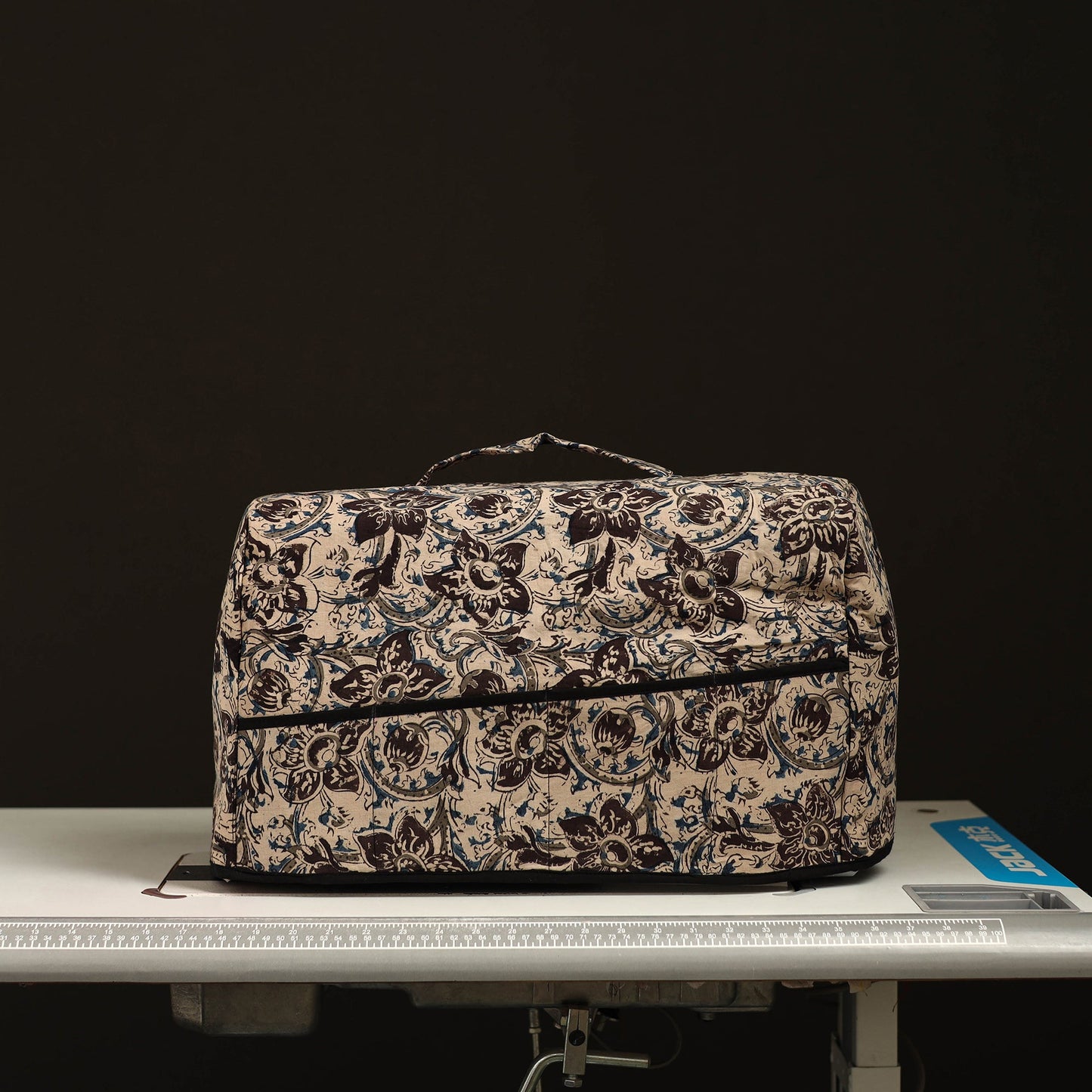 Handcrafted Cotton Beige Sewing Machine Cover