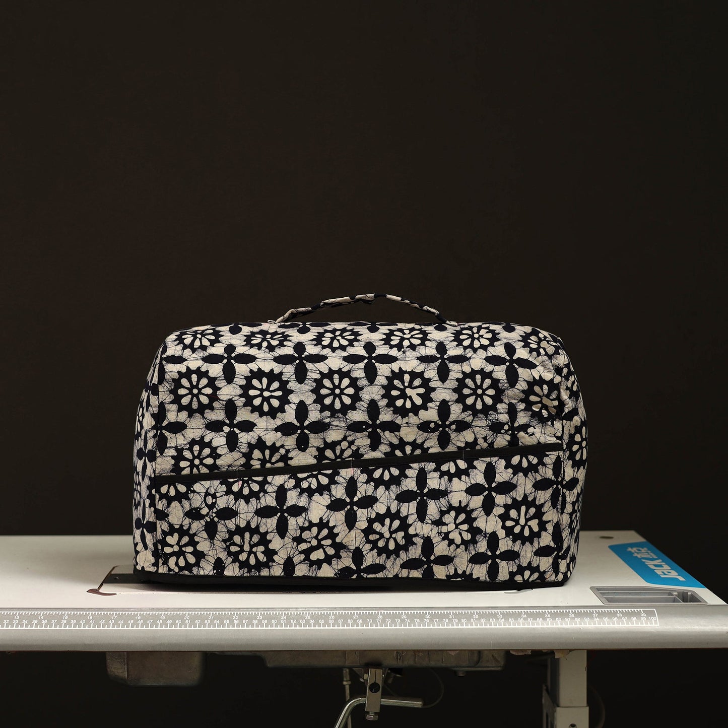 Beige Handcrafted Cotton Sewing Machine Cover