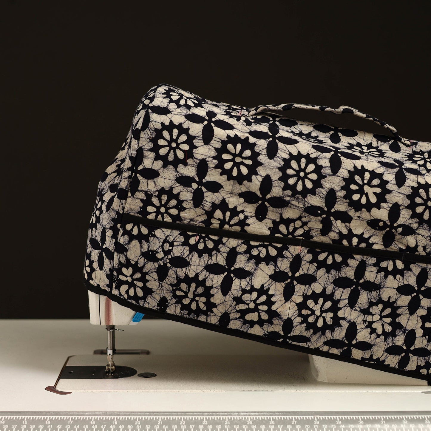 Beige Handcrafted Cotton Sewing Machine Cover