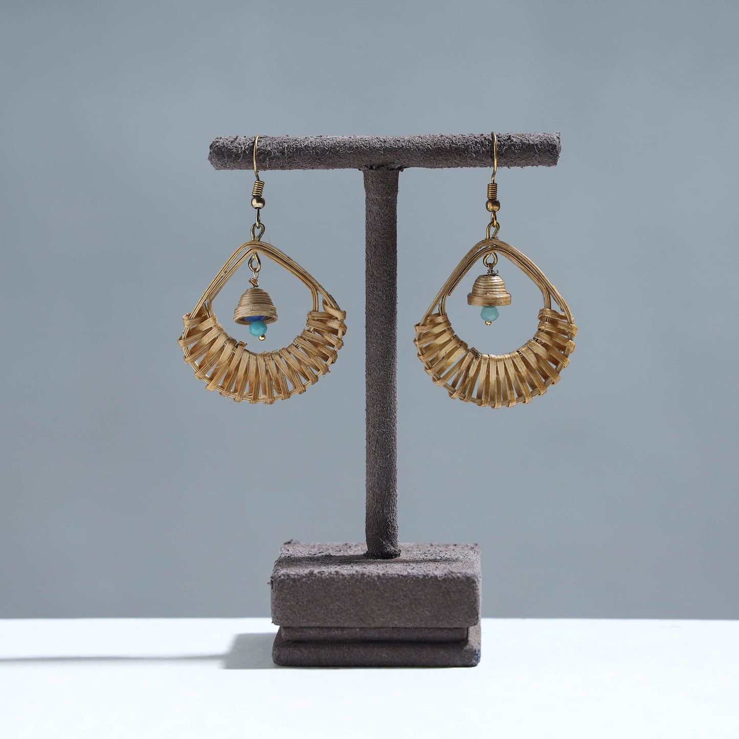 Handcrafted Drop Shaped Bamboo Earrings