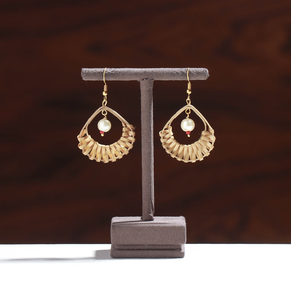 Handcrafted Drop Shaped Bamboo Earrings