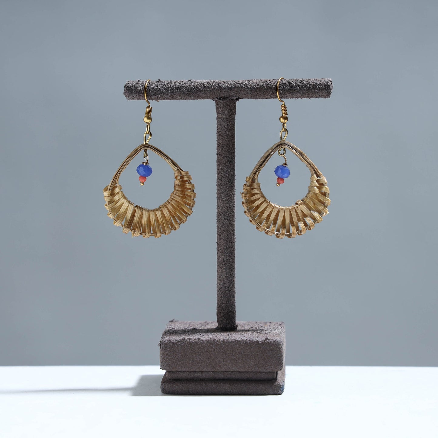 Handcrafted Drop Shaped Bamboo Earrings