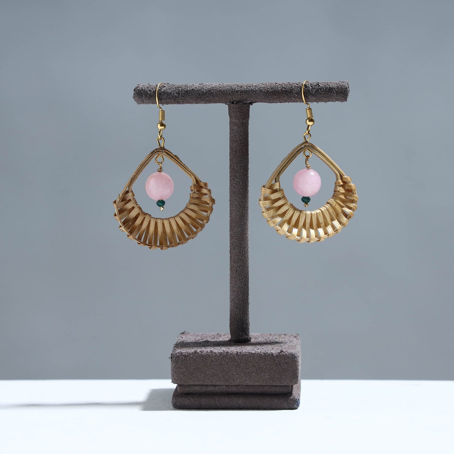 Handcrafted Drop Shaped Bamboo Earrings